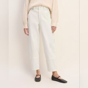 Everlane Cotton Utility Barrel Pants in White Bone